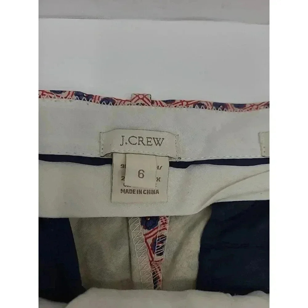 J. Crew Cafe Capri Pants Women's Size 6 Blue Floral Pockets - Picture 4 of 8